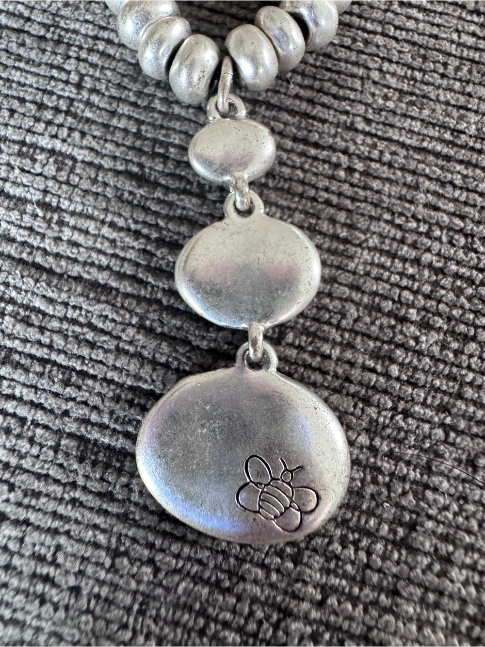 Silver-Tone Bee Pendant Necklace